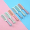 European retro handle makeup mirror, hand-held beauty salon beauty mirror, portable cartoon girl straight hair comb details Picture